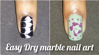 Easy nail art with needle V2 | Dry marble nails | with household items| Nail art tutorials by sherry