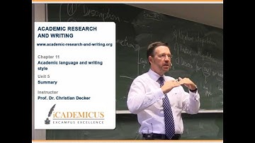 Academic research and writing – Chapter 11 Language and style – Unit 5 Summary