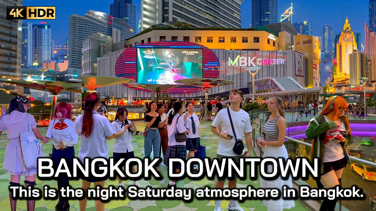 🇹🇭 4K HDR | Bangkok Downtown Saturday Night Walk | Thailand 2023