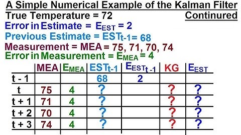 Special Topics - The Kalman Filter (6 of 55) A Simple Example of the Kalman Filter (Continued)