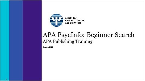 APA PsycInfo Beginner Search