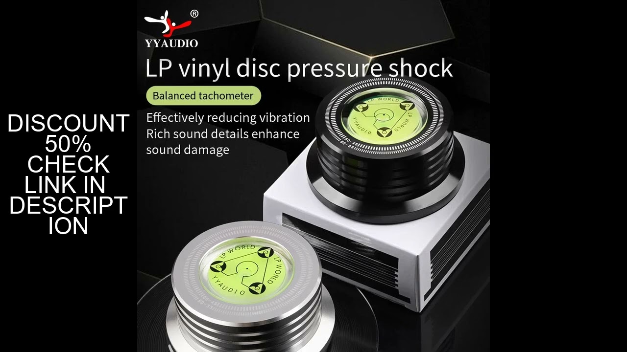 YYAUDIO Universal 50Hz LP Vinyl Record Player Disc Turntable Stabilizer with Level Aluminum Alloy We