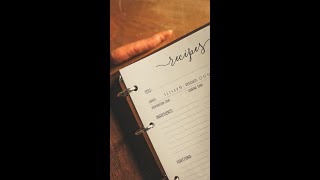 Personalized Recipe Book with Custom Engraving and Blank Recipe Cards