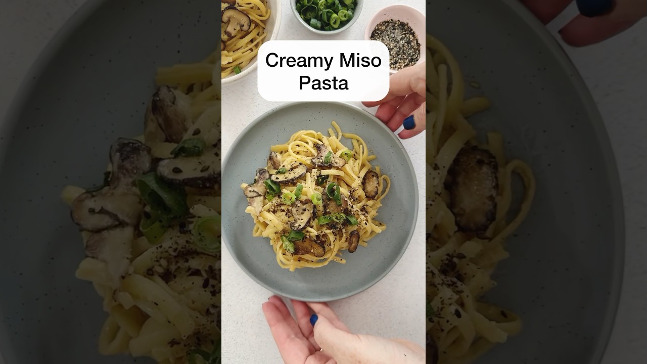 Miso Mushroom Cream Sauce Pasta - Seasoned by Silvie