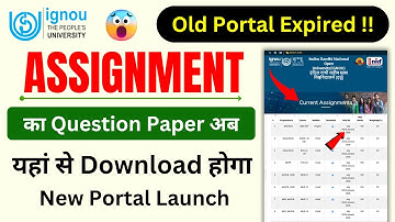 (Breaking News) IGNOU Launch New Portal for Downloading Assignment Question Papers_IGNOU New Update