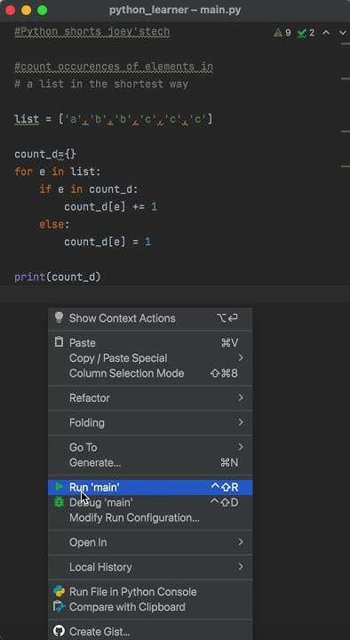 shortest method to count occurrences in a python list #pythonshorts # ...