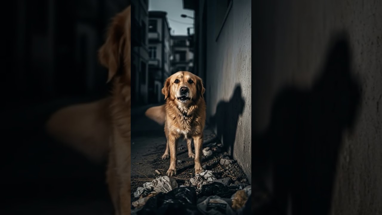 please like and sub to help this homeless dog he's crying for help on the side of the street