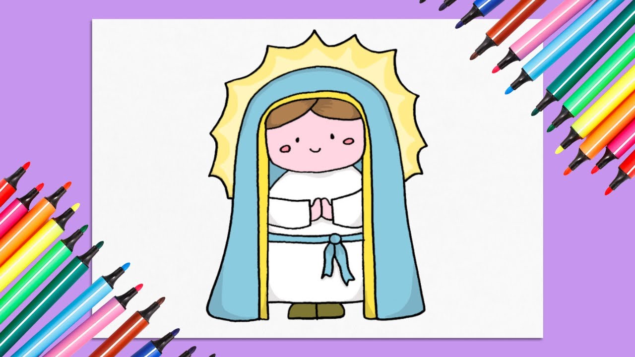 CÓMO DIBUJAR A LA VIRGEN MARÍA- Dibujos Fáciles #cómodibujar # ...