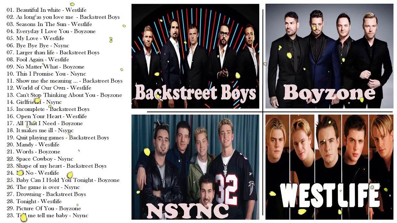 Westlife, Backstreet Boys, NSYNC, Boyzone Greatest Hits Playlist Best