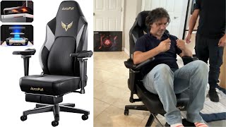 AutoFull M6 Gaming Chair with Ventilated Heated Cushion Lumbar Support Office Chair with Footrest