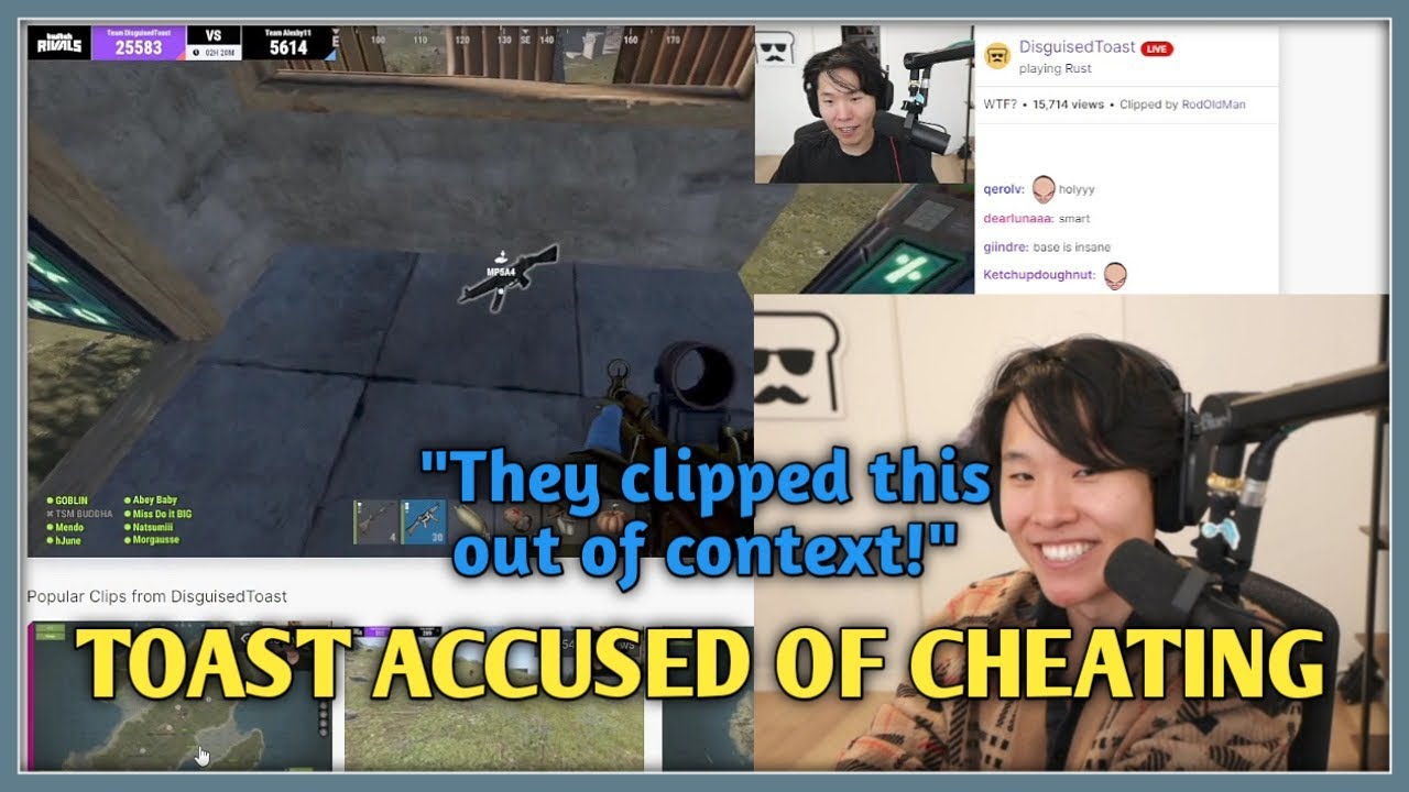 Toast Reacts to the Clip that got Him Accused of Cheating with Twitch Rivals Rust Admins
