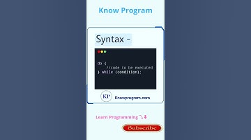 Do - While Loop 💯💯 | #shorts #programming #knowprogram