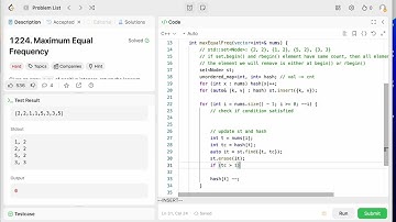 Leetcode 1224 Maximum Equal Frequency