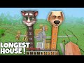 Which LONGEST HOUSE IS THE BEST TALKING BEN HOUSE VS TALKING TOM HOUSE in Minecraft ? Animation