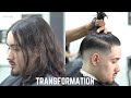 Satisfying Drop Fade Man Bun Haircut Transformation Barber Tutorial