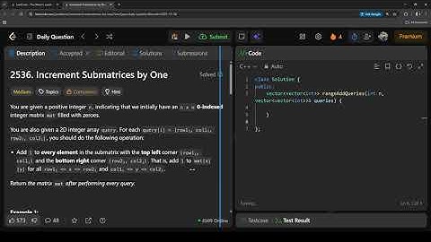 2536. Increment Submatrices by One | Leetcode | Medium made Easy