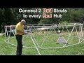 How to Build a Geodesic Dome DIY - 24' diameter 3v 5/8 Geodesic Dome