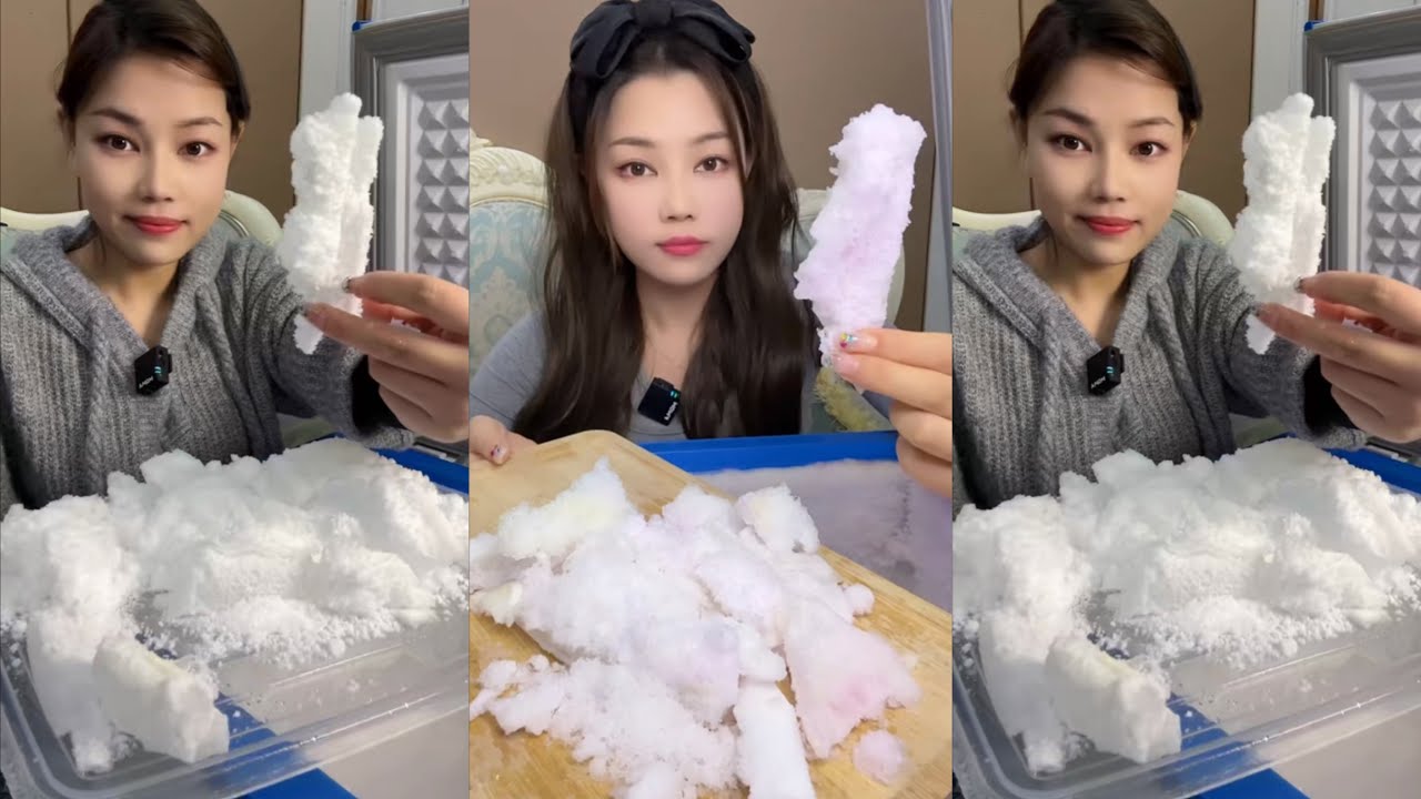 [ASMR]SUNGIRL Freezer Frost Edges|Clear Ice|Ice Eating|SOLO|#Freezerfrost