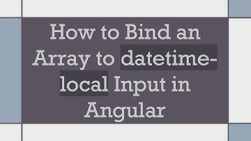 How to Bind an Array to datetime-local Input in Angular