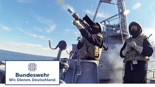 Firing The Fliegerfaust, A Portable Air Defense Weapon When Enemy Aircrafts Attack At Sea