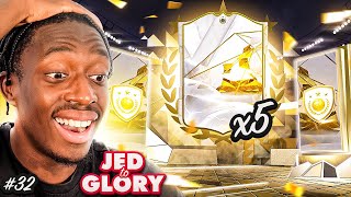 I PACKED *FIVE* ICONS! (EAFC JED TO GLORY! #32)