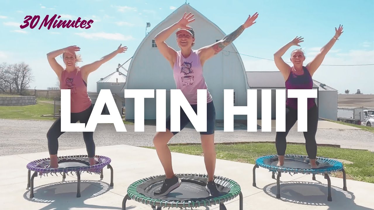 Latin Music Trampoline Rebounder Workout HIIT 30 Minutes Salsa YouTube