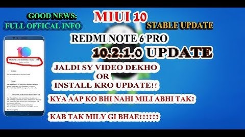Redmi Note 6 Pro MIUI 10.2.1.0 Stable Update Rolling Out Start | MIUI 10.1.2.0