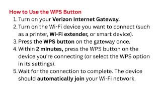 Verizon Internet Gateway WPS Button - Where It Is How to Use It Security Tips