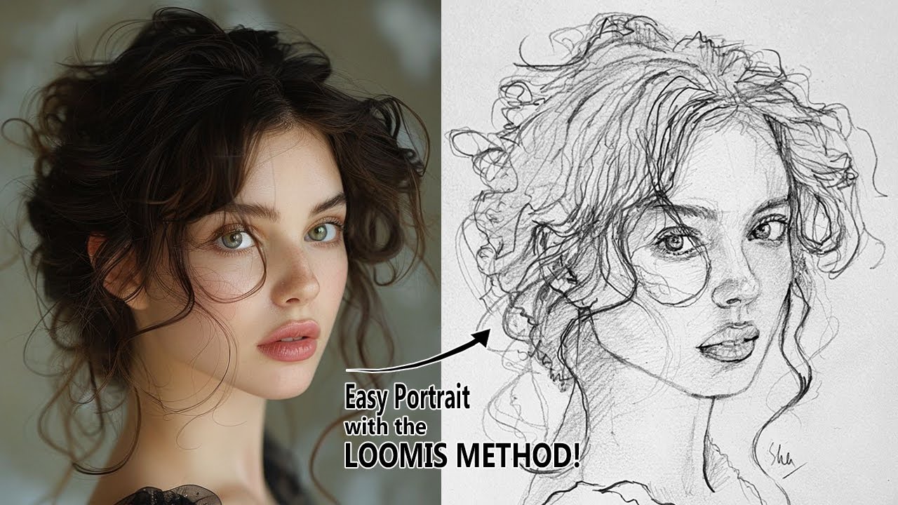 Easy Loomis Method Portrait Drawing | Step-by-Step Pencil Sketch ...