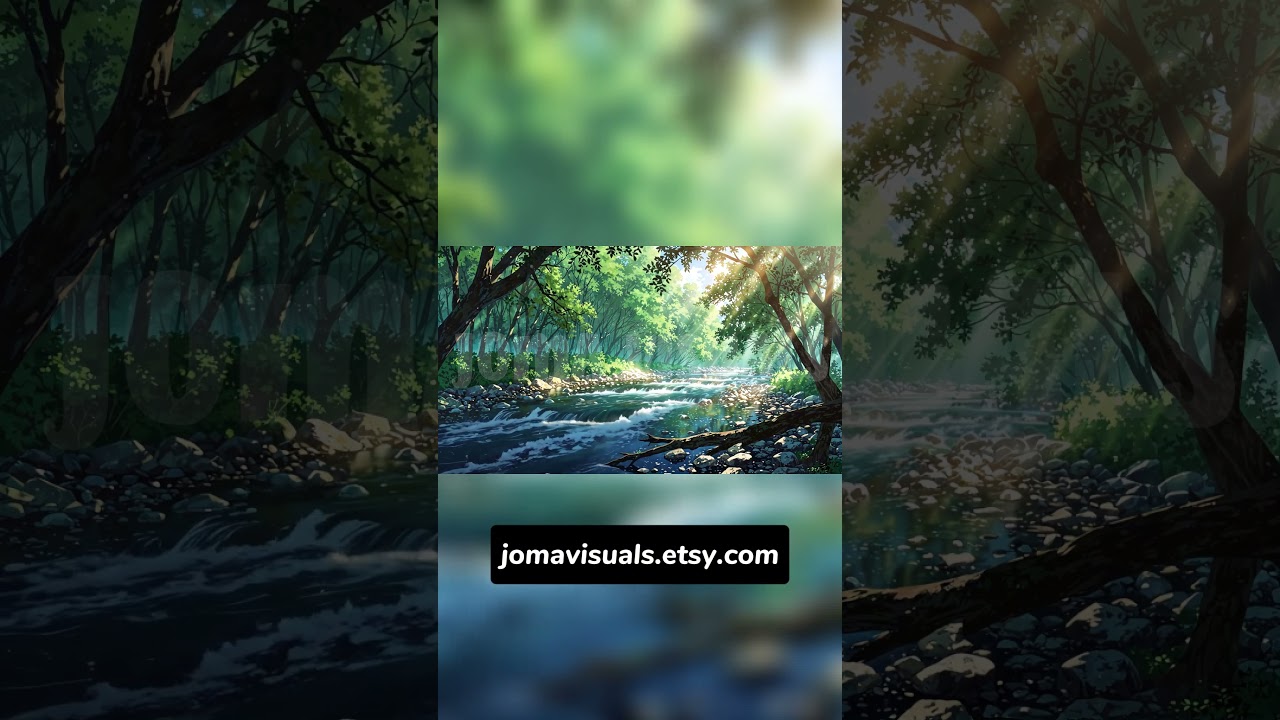 Tranquil River - Seamless Animated Background, Live Wallpaper, Stream Overlay, Lofi Nature Art