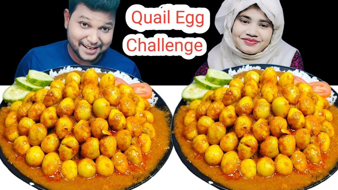 100 Quail Egg Curry And Rice Eating Challenge | Spicy Egg Curry Eating Competition | R+B Vlog