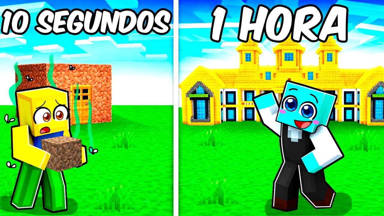 HOTEL de 10 Segundos VS 1 HORA en Minecraft!