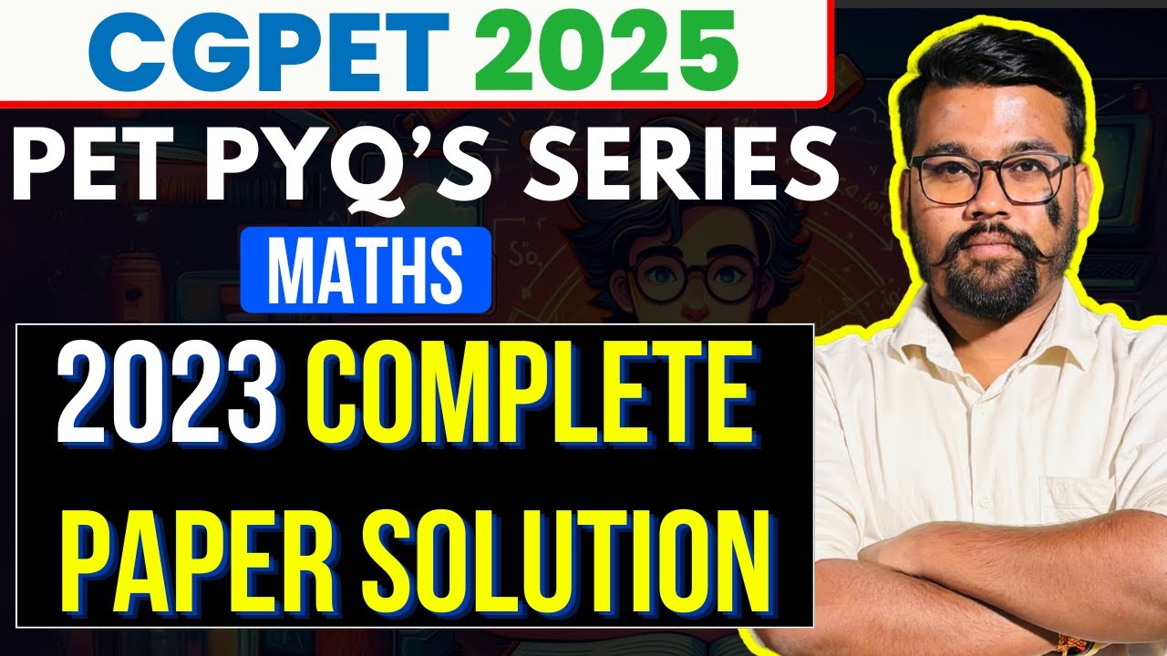 🔴Maths + Chemistry Complete Paper Solution CGPET 2023 | CGPET, CUET    
