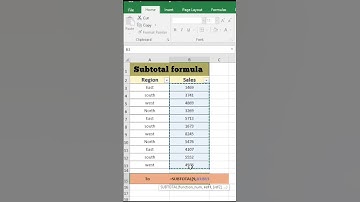 Subtotal formula in excel #excel #microsofttips #exceltips #exceltricks #shortsfeed #youtubeshorts