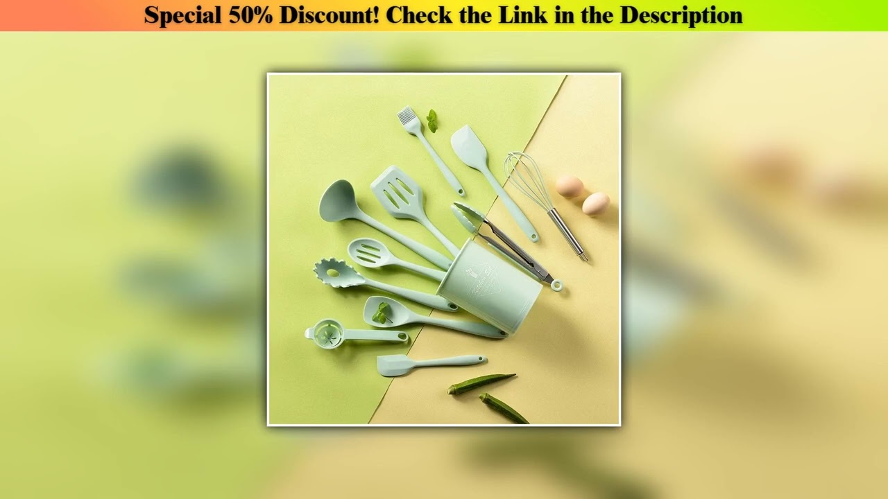 Unboxing Kitchen Cookware Silicone Kitchenware Non-stick Cookware Cooking Tool Spatula Ladle Egg Be