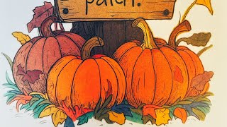 Relaxing Autumn Coloring | Basket of Yarn, Fall Flowers & Pumpkin |Soft Guitar Music for Calm Focus  screenshot 5