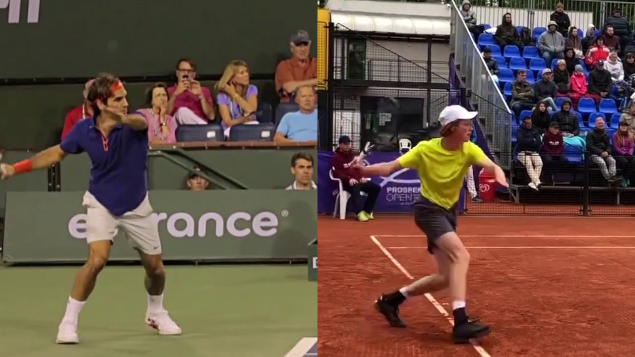Sinner Federer Forehand Comparison フェデラー シナーのフォアハンド比較 テニス動画まとめ