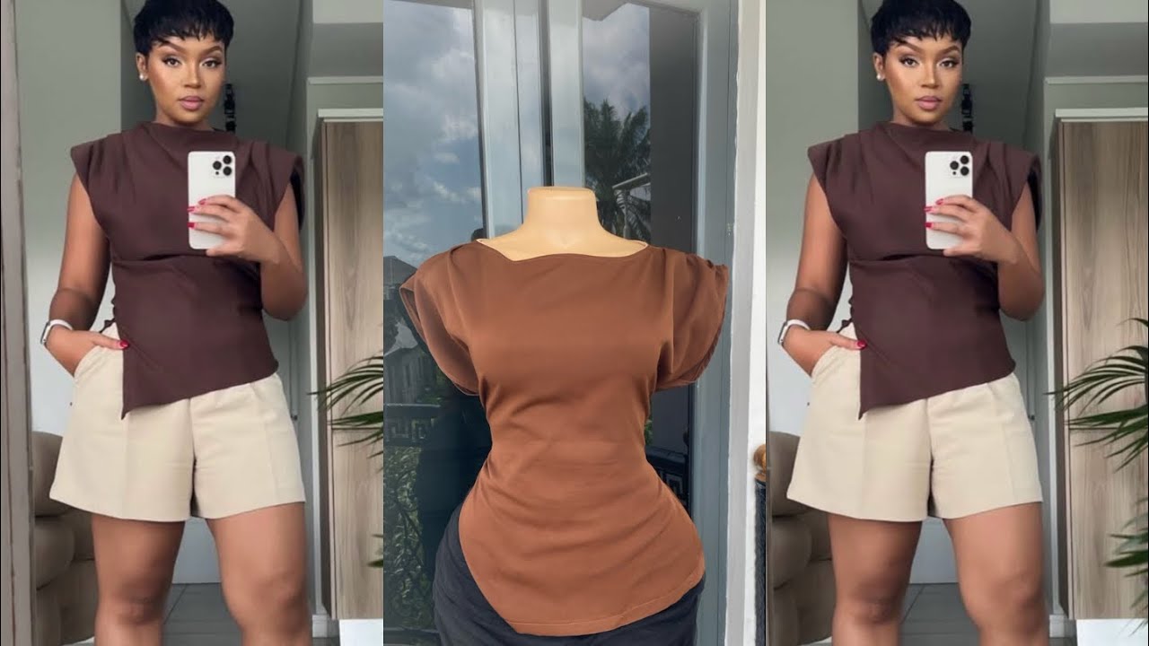 How to cut and sew a shoulder pleated blouse