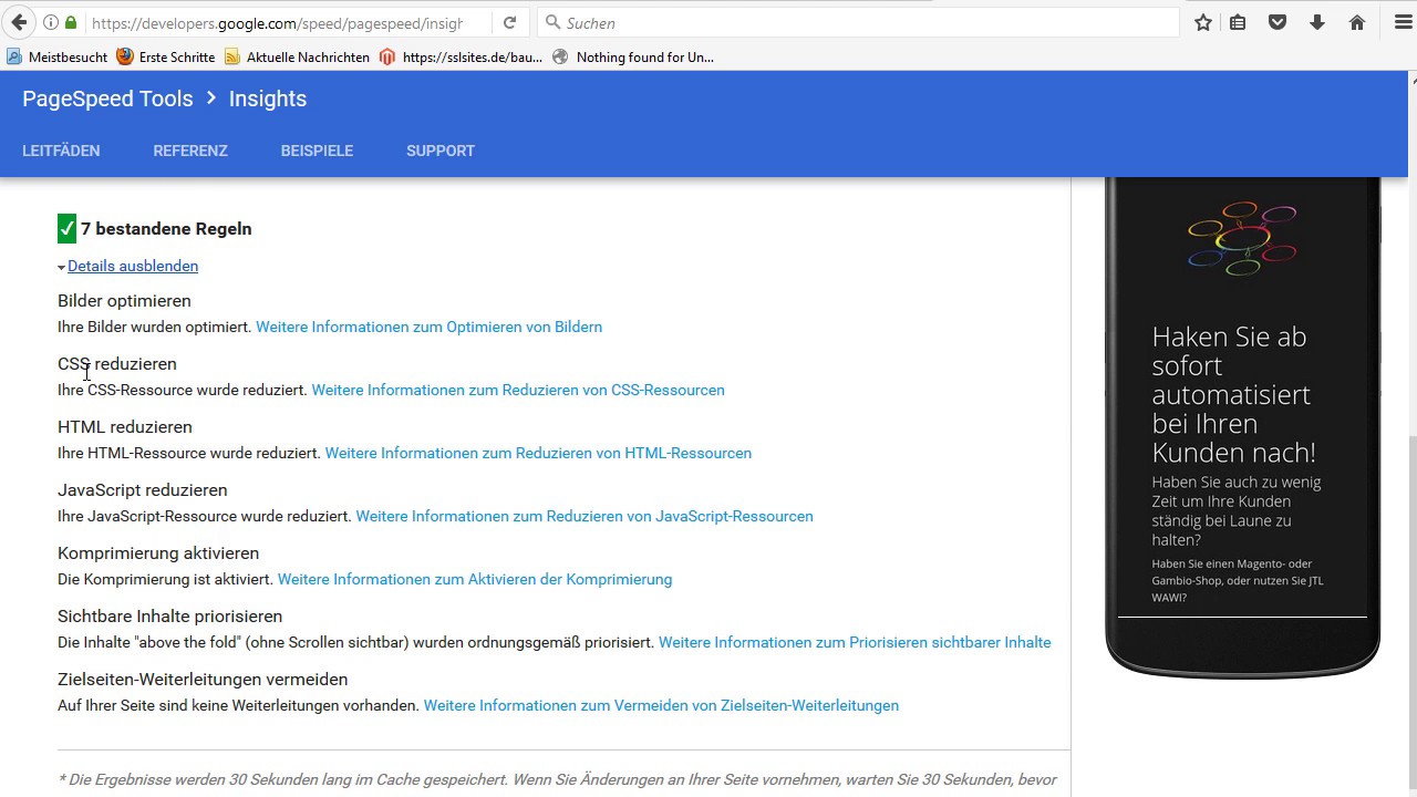Webseite optimieren mit Google Pagespeed