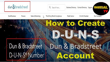 How to Create Account  (Dun & Bradstreet) D U N S Number with Setup