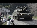 桜開花直前の玖珠戦車道 下山する頃には見頃かな🤔❓️ 10式戦車 & 11式装軌車回収車 計9両 日出生台演習場 に向け上山