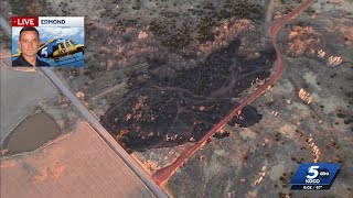 WATCH: Sky 5 flies over grass fire that burned near Edmond