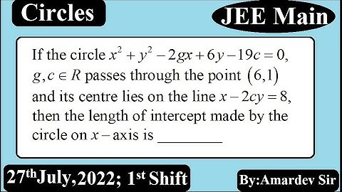 If the circles x2+y2-2gx+6y-19c=0, g, c ϵ R passes through the points (6,1) and its centre lies...