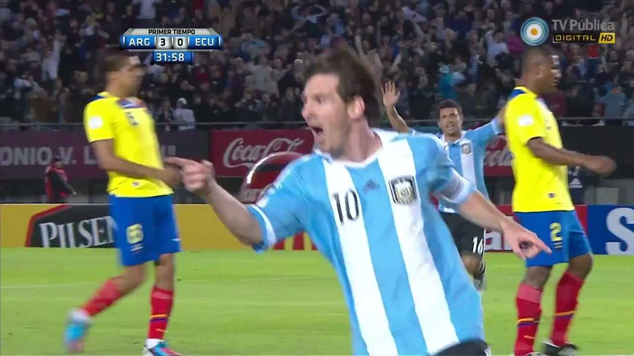 Gol De Messi Argentina Vs Ecuador Eliminatorias Brasil 2014