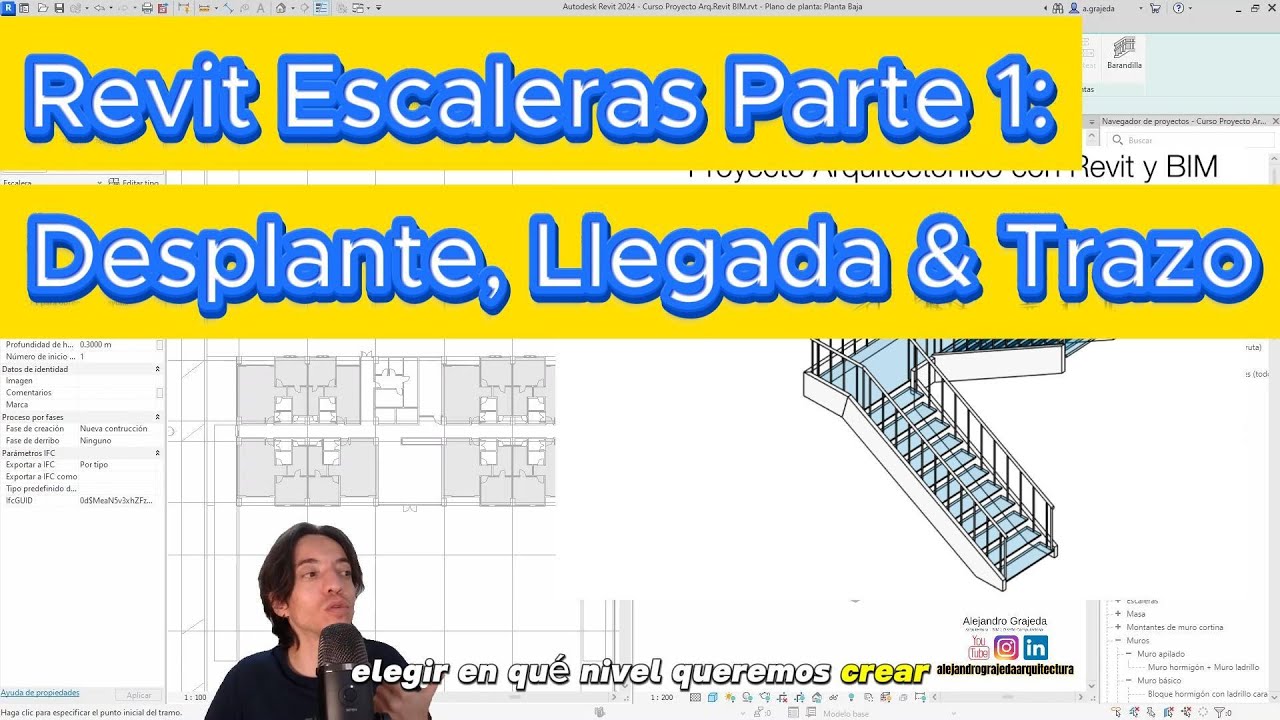 REVIT TUTORIAL Escaleras Parte 1 | ⏳En menos de 3 minutos Desplante ...