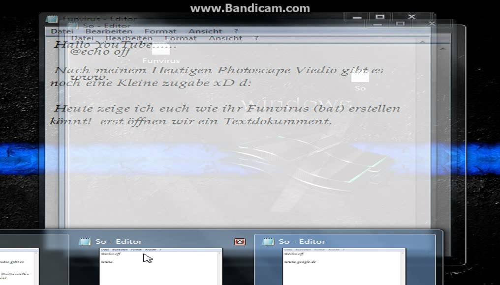[GER+] Funvirus Erstellen .bat [HOW TO]