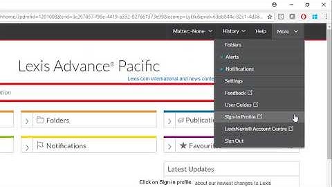 Lexis Advance Tutorial: Managing your Sign in Profile