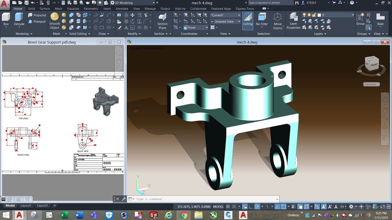 Bevel Gear Support in AutoCAD (English Instruction) YouTube