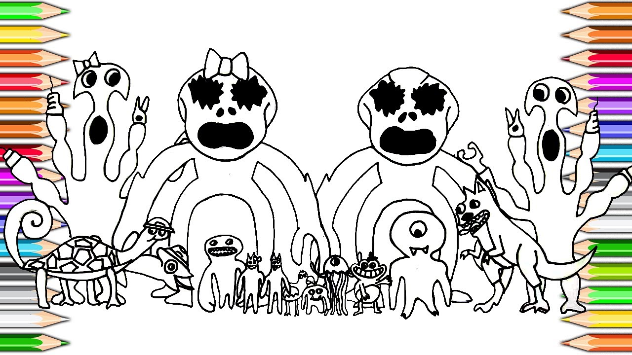 Garten of Banban 5 New Coloring pages All bosses Benito and Syringeon ...