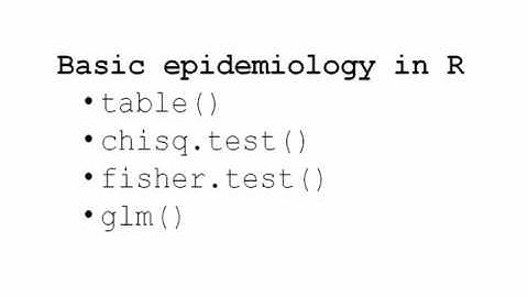 R Lesson - basic epidemiological analysis